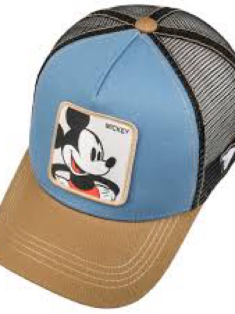 Disney Mickey Mouse Trucker Hat Blue Brown Mesh Adjustable Snapback